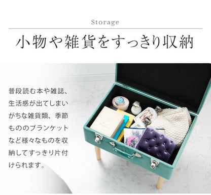 トランクスツール ベロア 幅50cm トランク型 収納スツール 収納ボックス オットマン ベルベット ファブリック 腰掛 腰掛け かわいい おしゃれ お洒落 収納付き フタ付 蓋付 玄関 リビング 座面収納