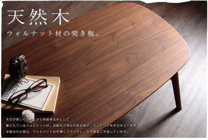 天然木ウォルナット 突き板折れ脚センターテーブル【Norn】ノルン
