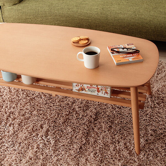 天然木オーク 突き板折れ脚センターテーブル【Norn】ノルン