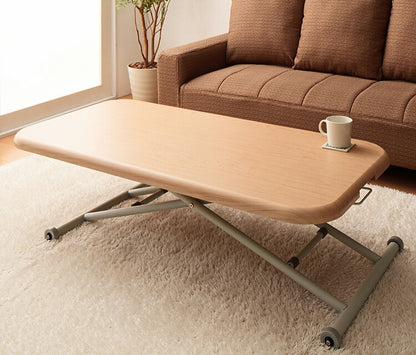 ガス圧昇降式テーブル ガス圧式昇降鏡面リフティングテーブル millemica ミルミカ ワイド ブラウン キャスター付き ナチュラル おしゃれ 昇降式テーブル テーブル ダイニングテーブル センターテーブル ローテーブル