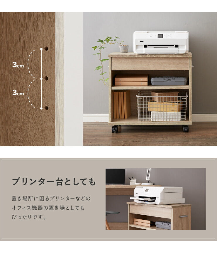 パソコンデスク 3点セット 幅120  奥行60 ラック ワゴン付 引き出し キャスター付き おしゃれ 収納 リモートワーク テレワーク 在宅勤務 システムデスク ワークデスク チェスト付 プリンター台