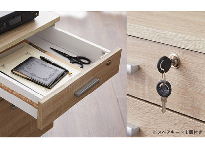 パソコンデスク 3点セット 幅120  奥行60 ラック ワゴン付 引き出し キャスター付き おしゃれ 収納 リモートワーク テレワーク 在宅勤務 システムデスク ワークデスク チェスト付 プリンター台  (代引不可)