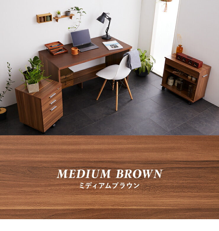 パソコンデスク 3点セット 幅120  奥行60 ラック ワゴン付 引き出し キャスター付き おしゃれ 収納 リモートワーク テレワーク 在宅勤務 システムデスク ワークデスク チェスト付 プリンター台