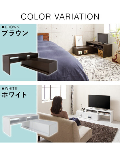 伸縮テレビ台 Tocka テレビ台 ローボード AVボード TVラック テレビボード コーナー スライド 40インチ ブラウン ホワイト 白