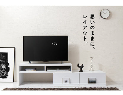 伸縮テレビ台 Tocka テレビ台 ローボード AVボード TVラック テレビボード コーナー スライド 40インチ ブラウン ホワイト 白