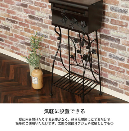 宅配ボックス ポスト 置き型ポスト 一戸建て用 おしゃれ メールボックス スタンド スタンド式 アンティーク 玄関(代引不可)