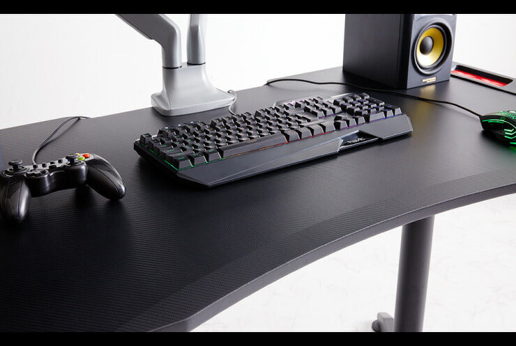 ゲーミングデスク 幅120 高さ73 奥行65 ゲームデスク PCデスク パソコン フック付き ヘッドホンフック デスク ゲーム用(代引不可)