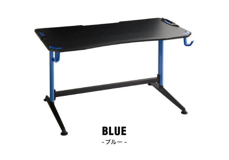 ゲーミングデスク 幅138 高さ73 奥行75 ゲームデスク PCデスク パソコン フック付き ヘッドホンフック デスク ゲーム用(代引不可)