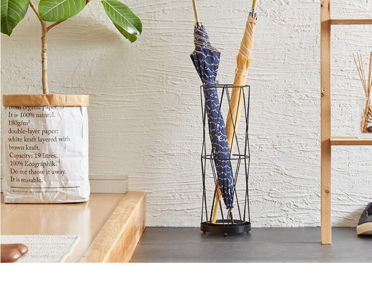 傘立て 珪藻土 アスベスト検査済み アンブレラスタンド ラウンド 円形 おしゃれ 傘置き 玄関 収納 省スペース スリム 北欧 アイアン