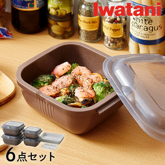 Iwatani イワタニ グルラボ 6点セット 電子レンジで本格調理 マルチセット カカオ GLB-MS レシピブック付 保存容器 岩谷マテリアル