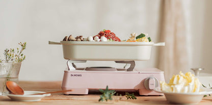 韓国発 Dr.HOWS グリルパン フタ付き アイボリー 直火・IH対応 オーブン対応 Brio ブリオ 焼く・煮る・蒸す プレート 四角 スクエア 可愛い かわいい おしゃれ ドクターハウス