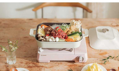 韓国発 Dr.HOWS グリルパン フタ付き アイボリー 直火・IH対応 オーブン対応 Brio ブリオ 焼く・煮る・蒸す プレート 四角 スクエア 可愛い かわいい おしゃれ ドクターハウス