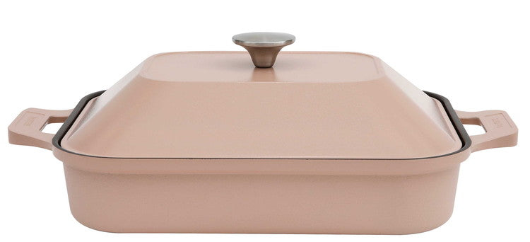 韓国発 Dr.HOWS グリルパン フタ付き ピンクベージュ 直火・IH対応 オーブン対応 Brio ブリオ 焼く・煮る・蒸す プレート 四角 スクエア 可愛い かわいい おしゃれ ドクターハウス