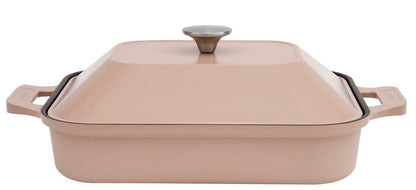 韓国発 Dr.HOWS グリルパン フタ付き ピンクベージュ 直火・IH対応 オーブン対応 Brio ブリオ 焼く・煮る・蒸す プレート 四角 スクエア 可愛い かわいい おしゃれ ドクターハウス