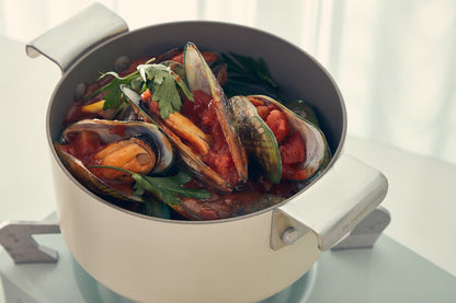 韓国発 Dr.HOWS 両手鍋 16cm フタ付き 直火・IH対応 プレーティング 可愛い かわいい おしゃれ ドクターハウス