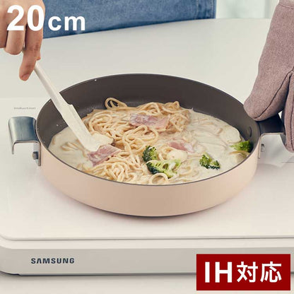 韓国発 Dr.HOWS サークル両手フライパン 20cm 直火・IH対応 プレーティング フライパン ラウンド 20cm 可愛い かわいい おしゃれ ドクターハウス