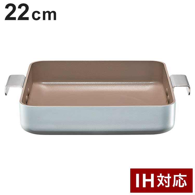 韓国発 Dr.HOWS スクエア両手フライパン 22cm 直火・IH対応 プレーティング フライパン スクエア 22cm 可愛い かわいい おしゃれ ドクターハウス
