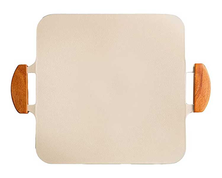 韓国発 Dr.HOWS 直火・IH対応 ソリッド グリルパン ホワイト 焼肉プレート 木製取っ手付き 可愛い かわいい おしゃれ ドクターハウス