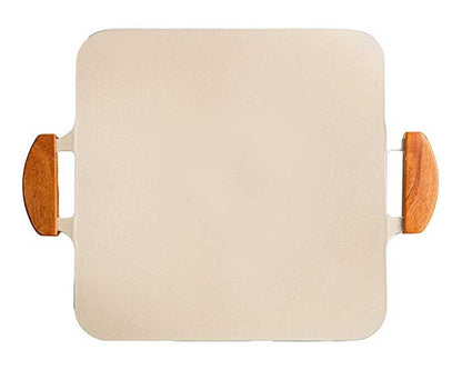 韓国発 Dr.HOWS 直火・IH対応 ソリッド グリルパン ホワイト 焼肉プレート 木製取っ手付き 可愛い かわいい おしゃれ ドクターハウス