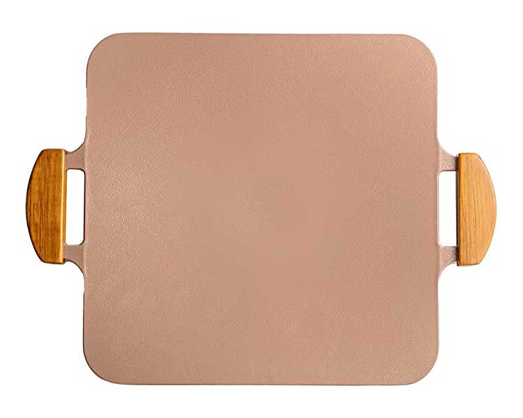 韓国発 Dr.HOWS 直火・IH対応 ソリッド グリルパン ヌーディーピンク 焼肉プレート 木製取っ手付き 可愛い かわいい おしゃれ ドクターハウス