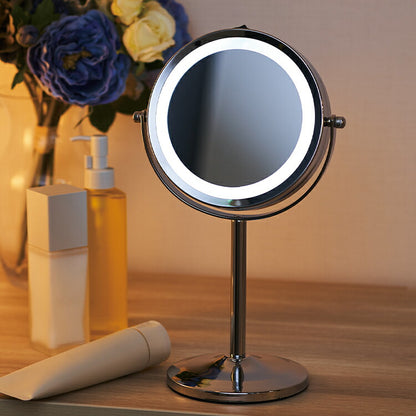 オリンピア照明 コードレス ミラースタンド GST007 卓上ミラー 卓上鏡 卓上ドレッサー 化粧 丸型 円形 昼光色 拡大鏡 おしゃれ 照明 LEDミラーライト OLYMPIA