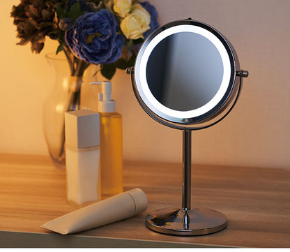 オリンピア照明 コードレス ミラースタンド GST007 卓上ミラー 卓上鏡 卓上ドレッサー 化粧 丸型 円形 昼光色 拡大鏡 おしゃれ 照明 LEDミラーライト OLYMPIA