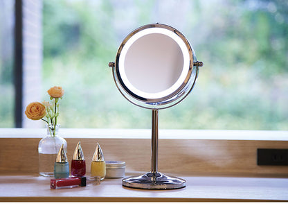 オリンピア照明 コードレス ミラースタンド GST007 卓上ミラー 卓上鏡 卓上ドレッサー 化粧 丸型 円形 昼光色 拡大鏡 おしゃれ 照明 LEDミラーライト OLYMPIA