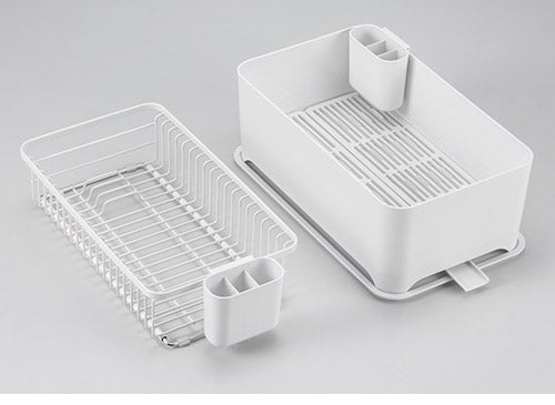 YOHAKU 水切りかご ふた付き コンパクト お手入れ簡単 大容量 コンパクトにまとまる水切りセット ピュアホワイト MG-0308 水切りバスケット 水切りカゴ シンク上