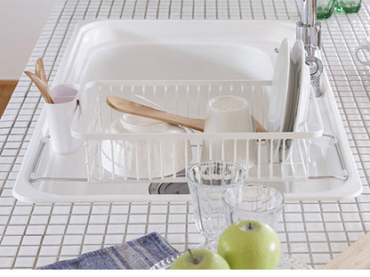 YOHAKU 水切りかご ふた付き コンパクト お手入れ簡単 大容量 コンパクトにまとまる水切りセット ピュアホワイト MG-0308 水切りバスケット 水切りカゴ シンク上