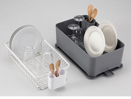 YOHAKU 水切りかご ふた付き コンパクト お手入れ簡単 大容量 コンパクトにまとまる水切りセット ライトグレー MG-0309 水切りバスケット 水切りカゴ シンク上