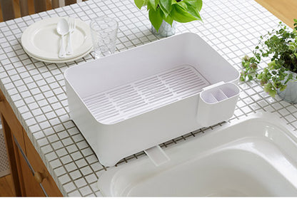 YOHAKU 洗い桶になる水切りケース 水切りかご バスケット ピュアホワイト MG-0311 水切りバスケット 水切りカゴ 水切りラック 和平フレイズ 余白