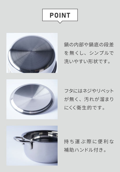 ジオ・プロダクト 日本製 片手鍋 18cm GEO-18N ガス火・IH対応 オーブン可 GEO ジオ 服部幸應先生 国産 宮崎製作所 Miyaco ジオプロダクト