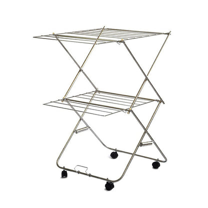 大木製作所 日本製 ステンレス タワー型室内物干し 2段 洗濯物干し 室内干し 部屋干し ランドリー 収納 シンプル 丈夫 大容量 Ohki