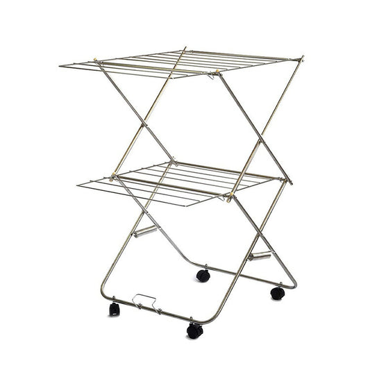 大木製作所 日本製 ステンレス タワー型室内物干し 2段 洗濯物干し 室内干し 部屋干し ランドリー 収納 シンプル 丈夫 大容量 Ohki