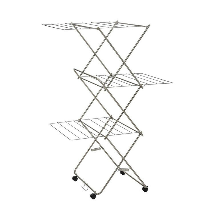 大木製作所 日本製 ステンレス タワー型室内物干し 大 洗濯物干し 室内干し 部屋干し ランドリー 収納 シンプル 丈夫 大容量 Ohki