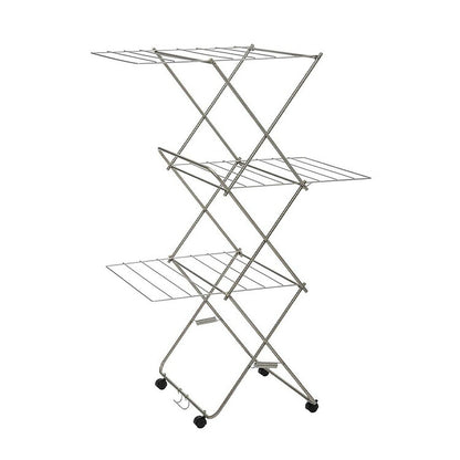 大木製作所 日本製 ステンレス タワー型室内物干し 大 洗濯物干し 室内干し 部屋干し ランドリー 収納 シンプル 丈夫 大容量 Ohki