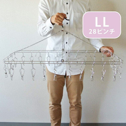 大木製作所 からみにくい ステンレスハンガー LL ピンチ28個 00380-7 洗濯物干し ランドリー 収納 シンプル 丈夫 Ohki
