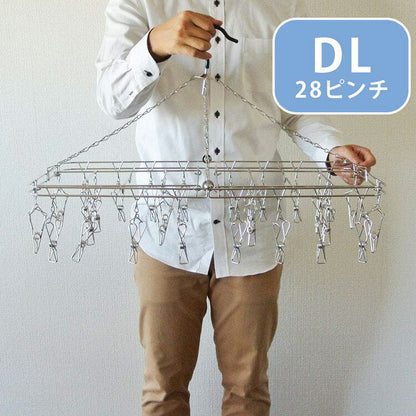 大木製作所 からみにくい ステンレスハンガー DL ピンチ28個 00381-4 洗濯物干し ランドリー 収納 シンプル 丈夫 Ohki