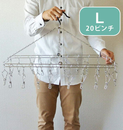大木製作所 からみにくい ステンレスハンガー L ピンチ20個 00382-1 洗濯物干し ランドリー 収納 シンプル 丈夫 Ohki