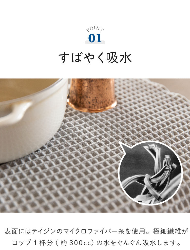 テイジン 日本製 あっちこっち 水切りマット 40×45cm 吸水マット 水切マット 吸水・速乾 マイクロファイバー あっちこっち水切りマット グレー ふきん 帝人 TEIJIN(代引不可)【メール便配送】