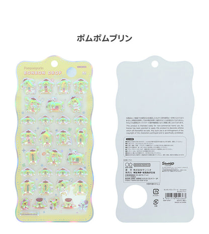 【正規品 新品】サンリオ sanrio ボンボンドロップシール ちゅるきら シール キティ マイメロディ ハンギョドン ポムポムプリン シナモロール クロミ はぴだんぶい シール交換 立体 サンスター文具【メール便配送】
