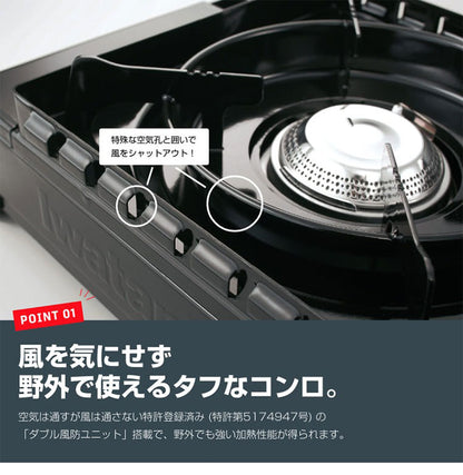 Iwatani イワタニ タフまる 焼肉プレート付き 2点セット カセットコンロ カセットフー CB-ODX-1 オリーブ ブラック キャンプ アウトドア BBQコンロ バーベキューコンロ 防災