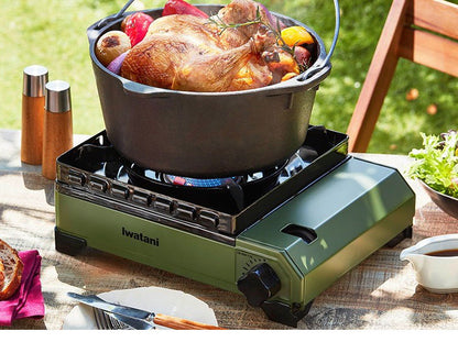 Iwatani イワタニ タフまる 焼肉プレート付き 2点セット カセットコンロ カセットフー CB-ODX-1 オリーブ ブラック キャンプ アウトドア BBQコンロ バーベキューコンロ 防災