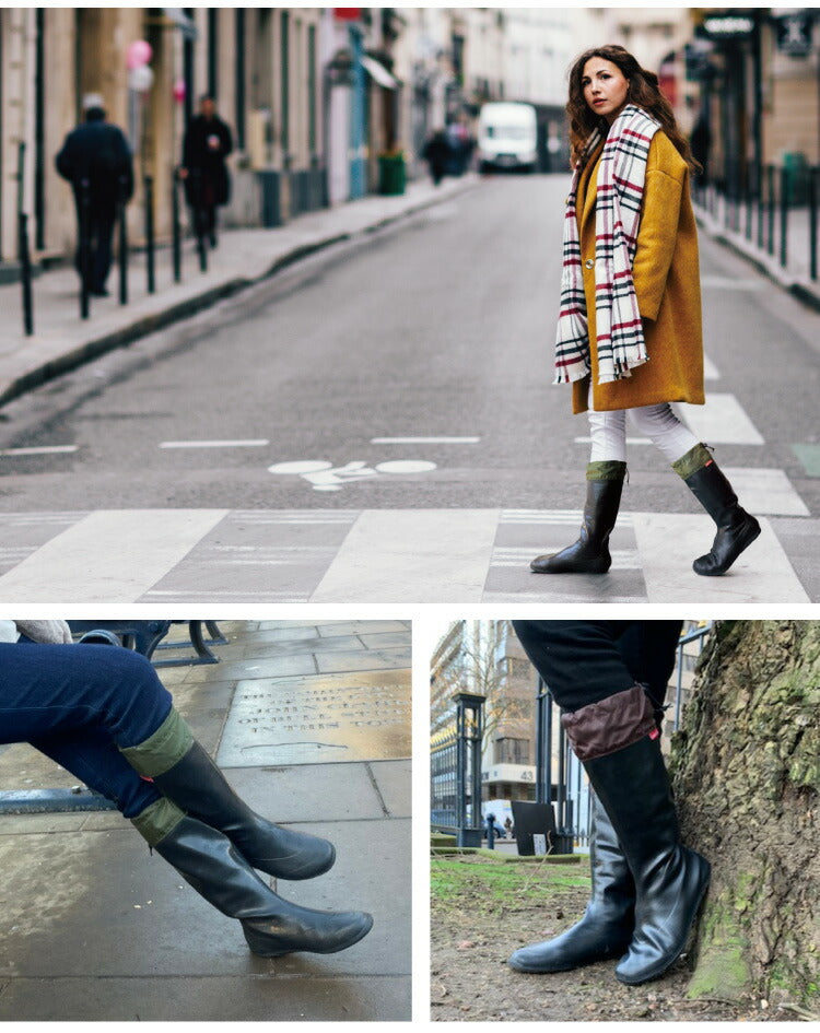 携帯するブーツ ポケブー pokeboo 軽くてコンパクト 丸めてたためる 完全防水 専用バッグ付き 軽量 折りたたみ レインブーツ 長靴 メンズ レディース 長靴 雨具 レインウェア アトム ATOM おしゃれ