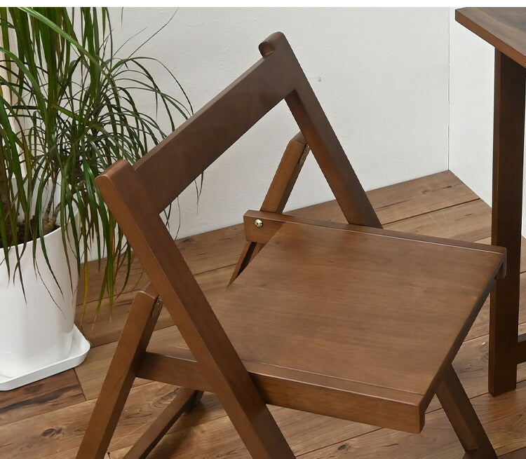 【デスクチェアセット セット】 作業デスク 作業机 作業チェア 作業椅子 折り畳み 折りたたみ 収納らくらく 簡単収納 ブラウン 寝室 リビング デスクワーク 在宅ワーク リモート リモートワーク(代引不可)