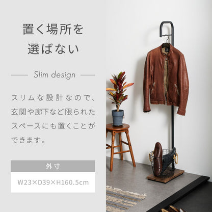 スタンドハンガー 160 コートハンガー ハンガーラック 玄関 コート掛け 省スペース 一人暮らし スタンドタイプ すき間 スリム設計 スリムハンガー 洋服掛け