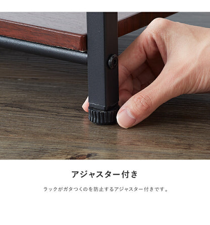 レンジラック コンセント ロータイプ 幅55 高さ83 スライド棚 アイアン 大型レンジ対応 おしゃれ 北欧 キッチン シンプル スリム レンジ台 レンジボード キッチンラック キッチン収納 ラック 収納 ゴミ箱 食器棚 キッチンボード