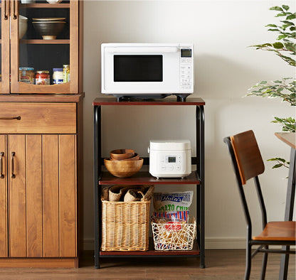 レンジラック コンセント ロータイプ 幅55 高さ83 スライド棚 アイアン 大型レンジ対応 おしゃれ 北欧 キッチン シンプル スリム レンジ台 レンジボード キッチンラック キッチン収納 ラック 収納 ゴミ箱 食器棚 キッチンボード