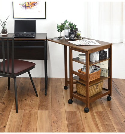 片バタフライワゴン 高さ70cm 高さ調整可能 キャスター付き ナチュラル シンプル 天然木 キッチン デスク周り おしゃれ モダン(代引不可)