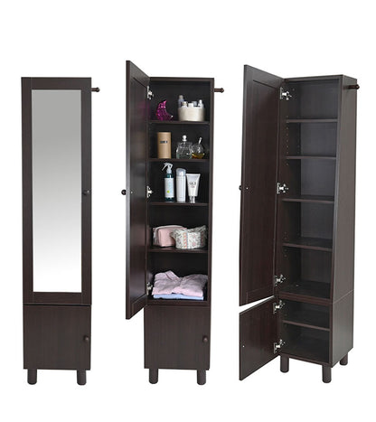 スタイルミラー付きスリムラック ミラー付き収納 収納棚 小物入れ ストッカー 鏡付き ミラーラック 収納ラック 寝室 リビング 全身鏡 鏡付き収納 扉付き収納 姿見 幅39 小物収納 ミラー付きラック(代引不可)